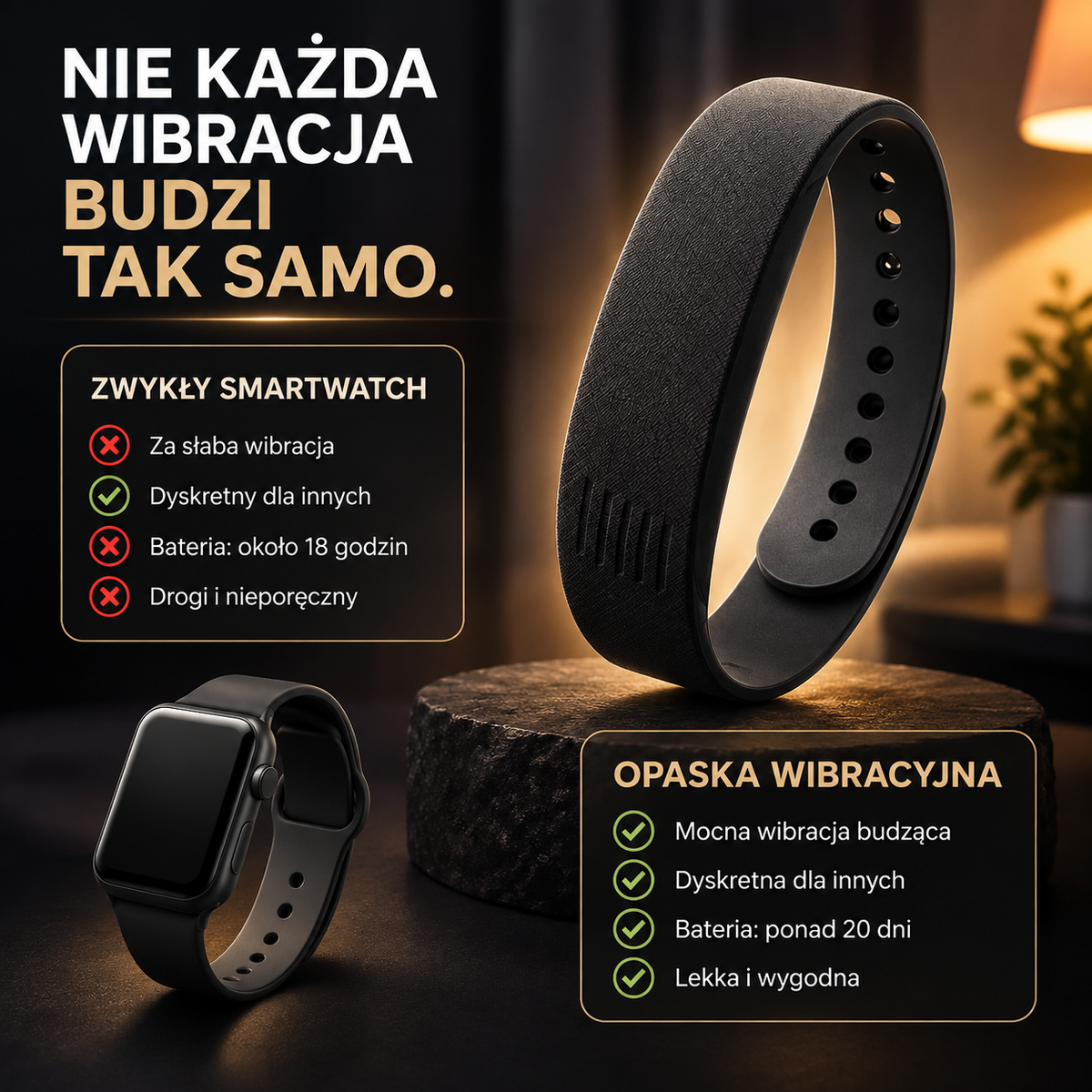 Obudzik — wibracyjna opaska budząca. Koniec z zaspaniem